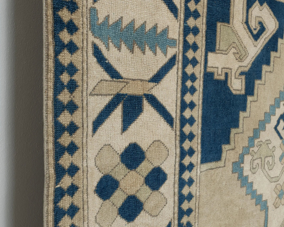 Blue Turkish Oushak Rug 6' 11" x 11' Hand-Knotted | No. VR67874