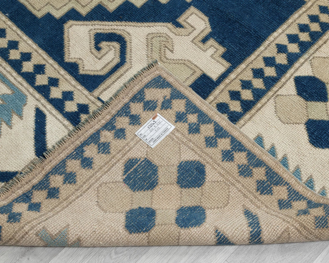 Blue Turkish Oushak Rug 6' 11" x 11' Hand-Knotted | No. VR67874