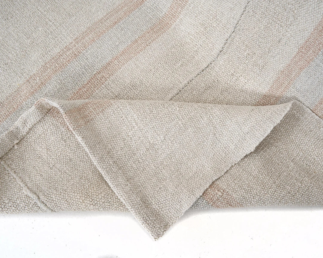 White Turkish Kilim Rug 5' 8" x 8' 1" Flat-Weave | No. VR68005