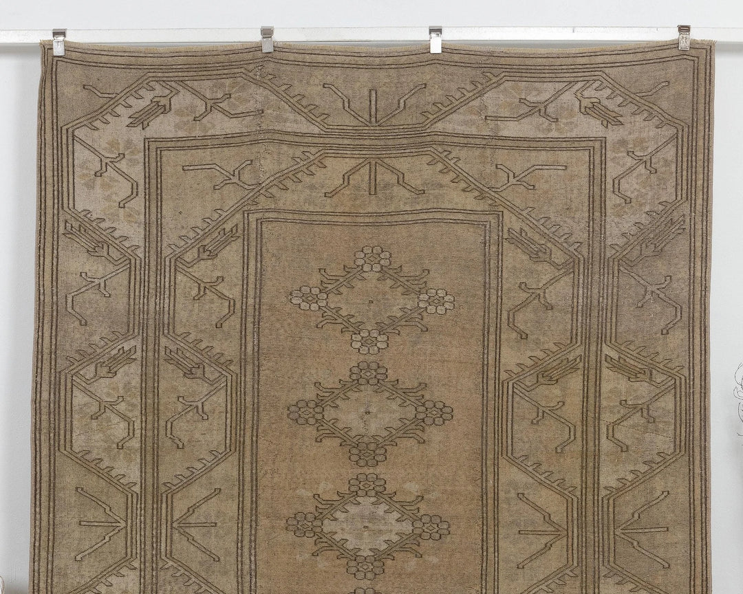 Multicolor Turkish Oushak Rug 6' 9" x 9' 1" Hand-Knotted | No. VR68061
