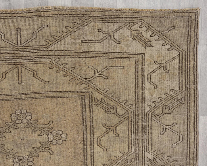 Multicolor Turkish Oushak Rug 6' 9" x 9' 1" Hand-Knotted | No. VR68061