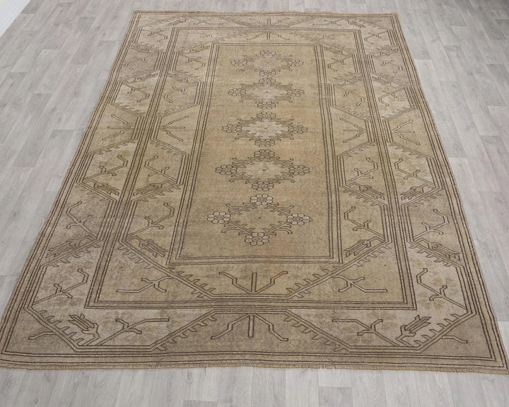 Multicolor Turkish Oushak Rug 6' 9" x 9' 1" Hand-Knotted | No. VR68061