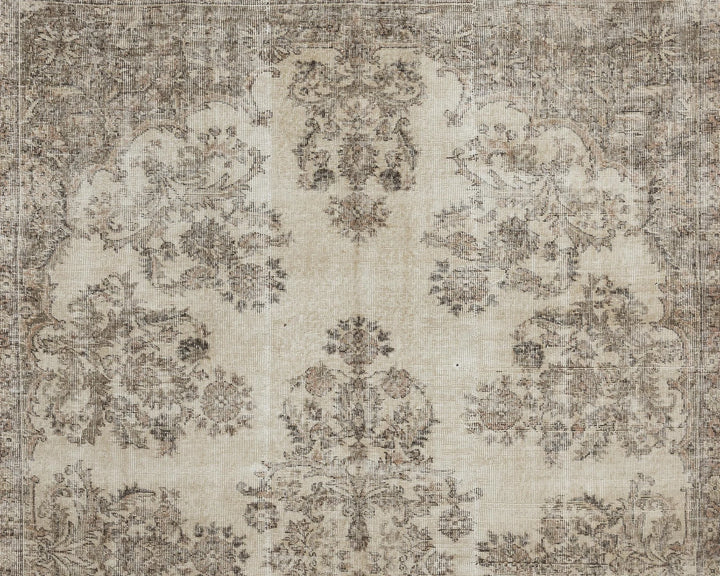 Beige Turkish Oushak Rug 6' 5" x 10' Hand-Knotted | No. VR68215