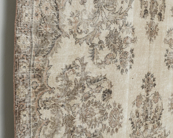 Beige Turkish Oushak Rug 6' 5" x 10' Hand-Knotted | No. VR68215