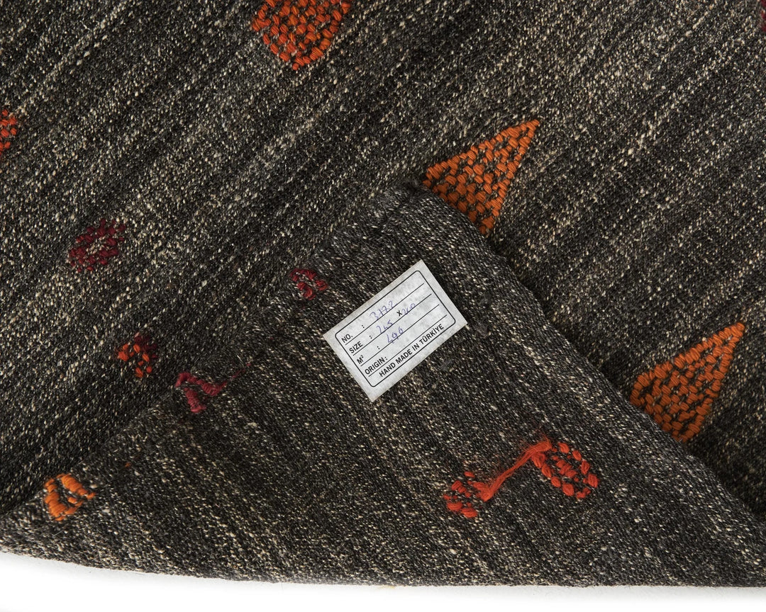 Brown Turkish Kilim Rug 6' 7" x 8' Flat-Weave | No. VR68238