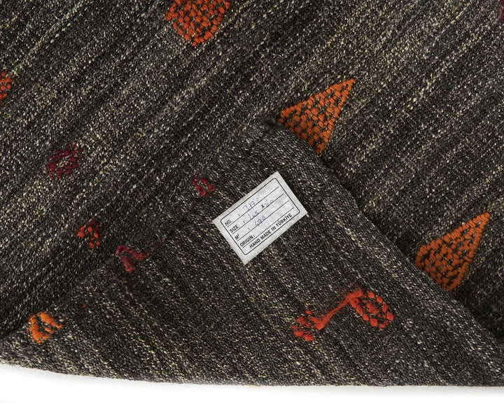 Brown Turkish Kilim Rug 6' 7" x 8' Flat-Weave | No. VR68238