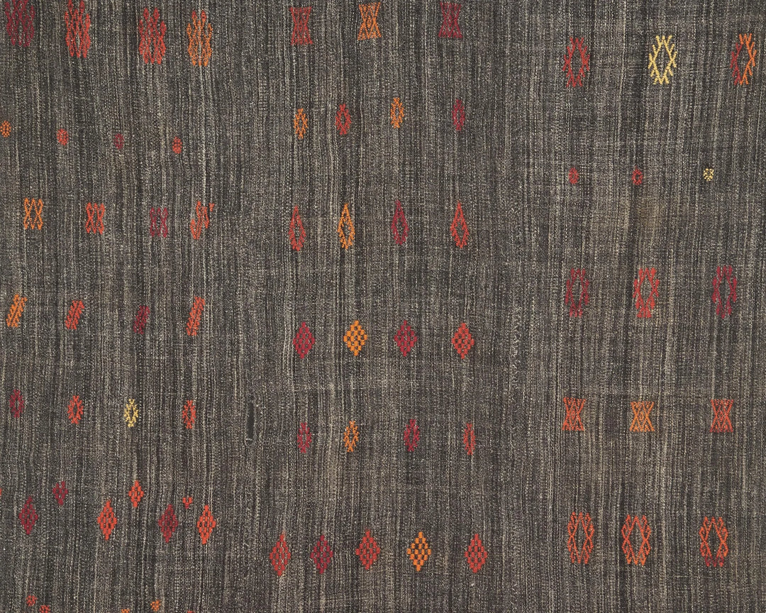 Brown Turkish Kilim Rug 6' 7" x 8' Flat-Weave | No. VR68238