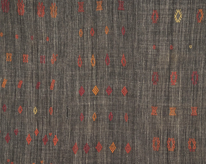 Brown Turkish Kilim Rug 6' 7" x 8' Flat-Weave | No. VR68238