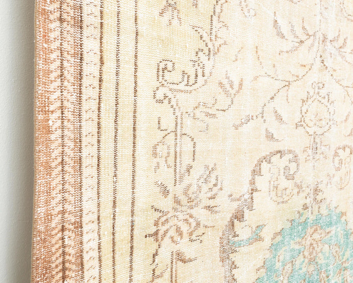 Beige Turkish Oushak Rug 5' 7" x 8' 10" Hand-Knotted | No. VR68335