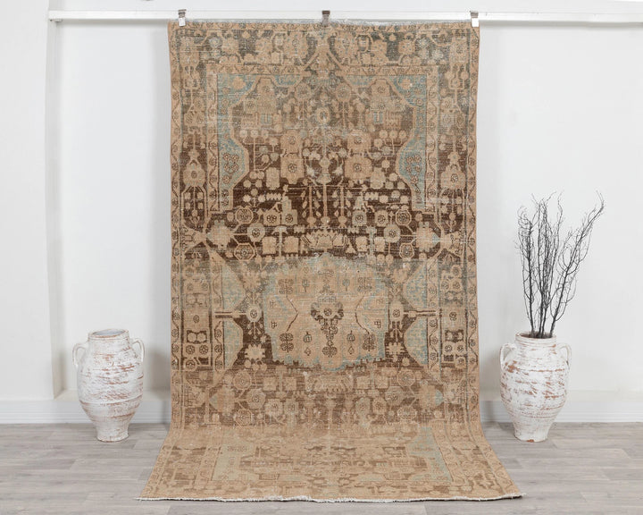 Multicolor Turkish Oushak Rug 5' 1" x 9' 3" Hand-Knotted | No. VR68483