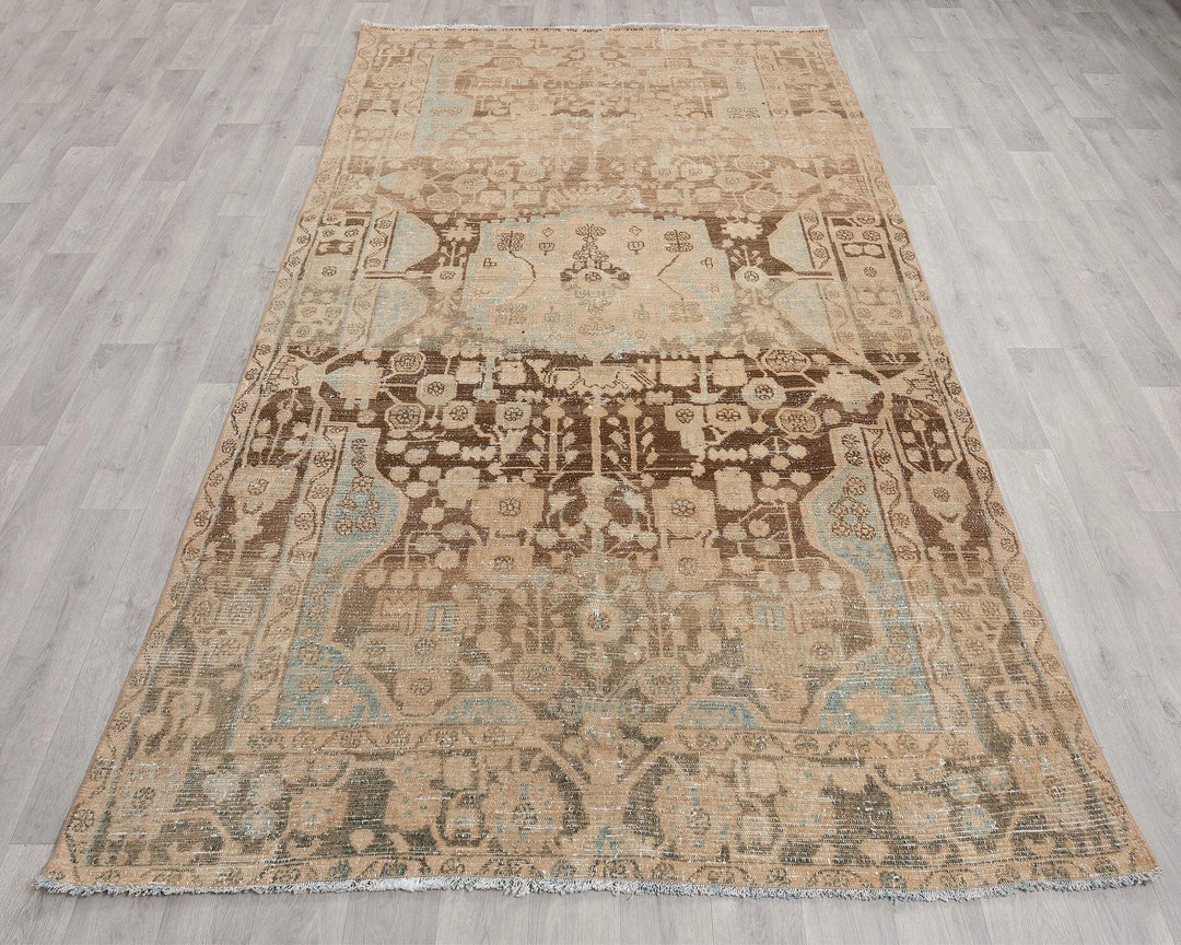 Multicolor Turkish Oushak Rug 5' 1" x 9' 3" Hand-Knotted | No. VR68483