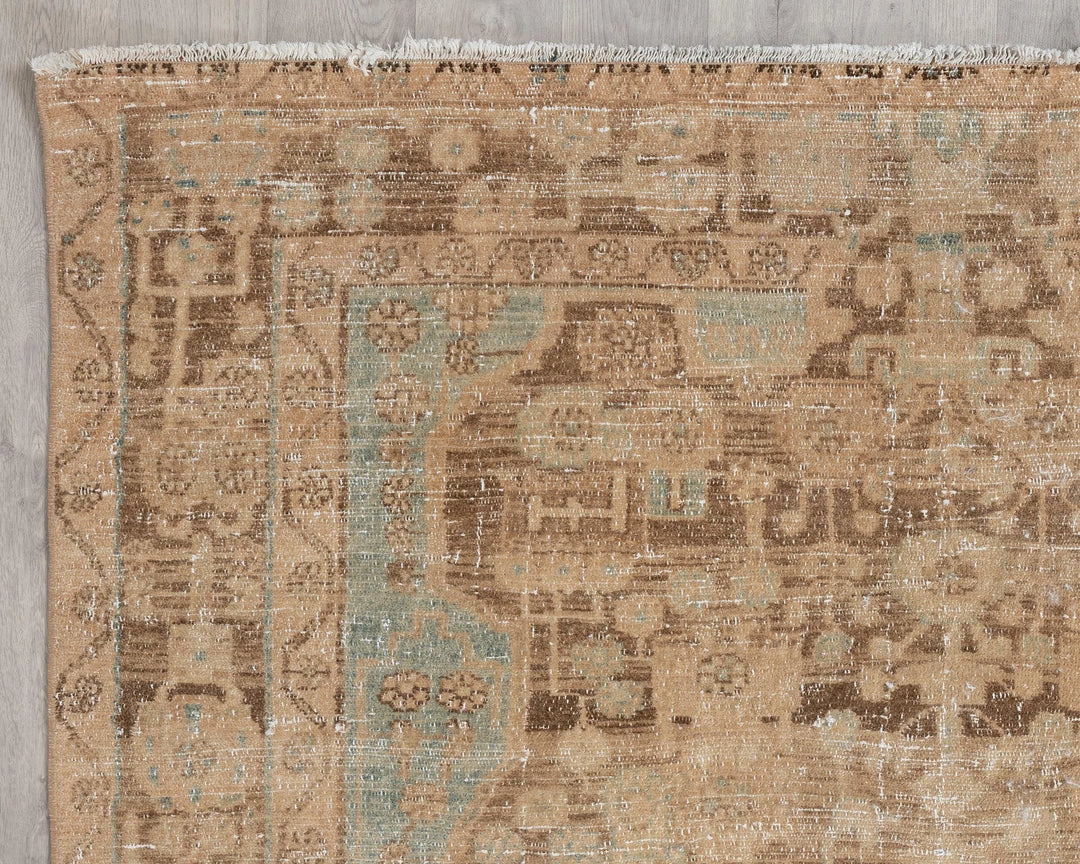 Multicolor Turkish Oushak Rug 5' 1" x 9' 3" Hand-Knotted | No. VR68483