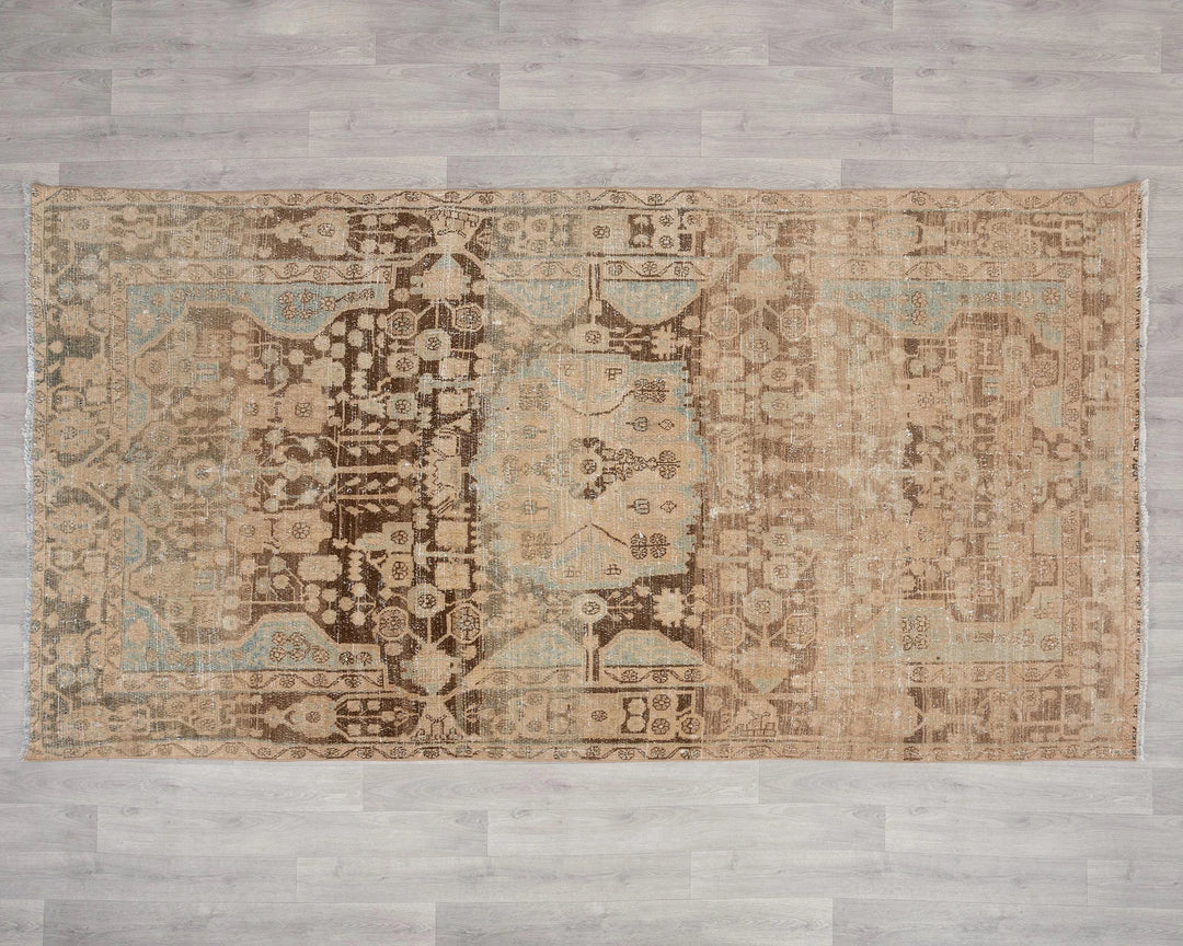 Multicolor Turkish Oushak Rug 5' 1" x 9' 3" Hand-Knotted | No. VR68483
