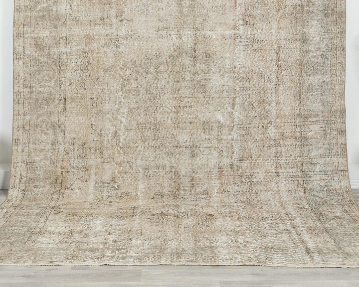 Beige Turkish Oushak Rug 6' 9" x 10' Hand-Knotted | No. VR68568
