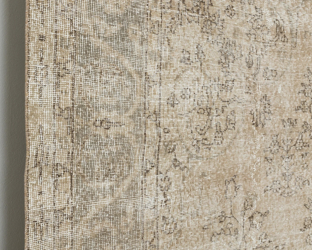 Beige Turkish Oushak Rug 6' 9" x 10' Hand-Knotted | No. VR68568