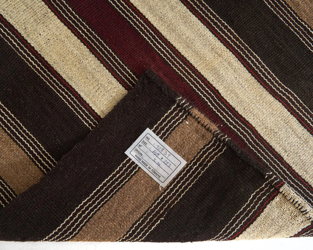 Brown Turkish Kilim Rug 4' 10" x 8' 2" Flat-Weave | No. VR68733