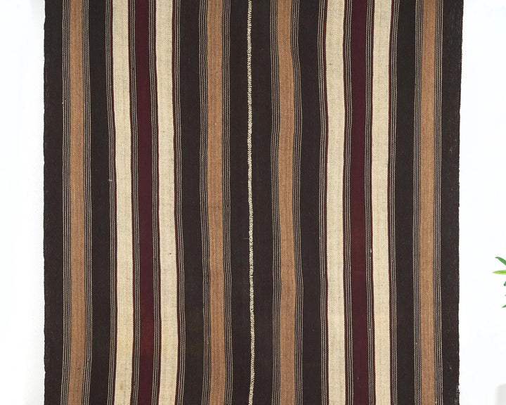 Brown Turkish Kilim Rug 4' 10" x 8' 2" Flat-Weave | No. VR68733