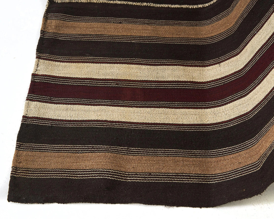 Brown Turkish Kilim Rug 4' 10" x 8' 2" Flat-Weave | No. VR68733
