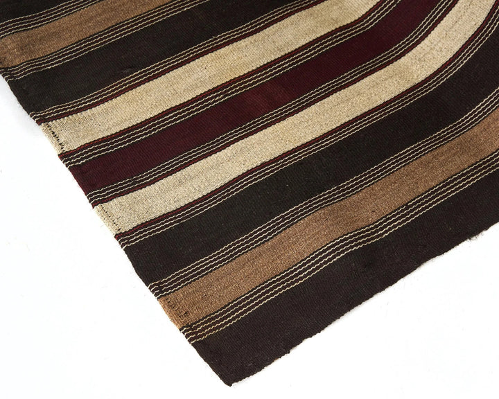 Brown Turkish Kilim Rug 4' 10" x 8' 2" Flat-Weave | No. VR68733