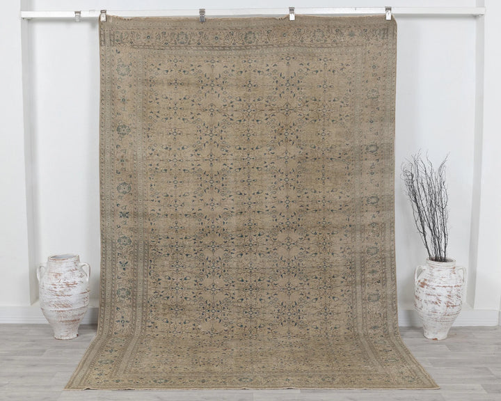Multicolor Turkish Oushak Rug 6'7" x 9'6" Hand-Knotted | No. VR68789