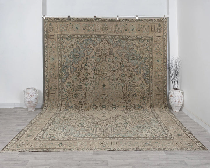 Multicolor Turkish Oushak Rug 9' 8" x 12' 6" Hand-Knotted | No. VR68892