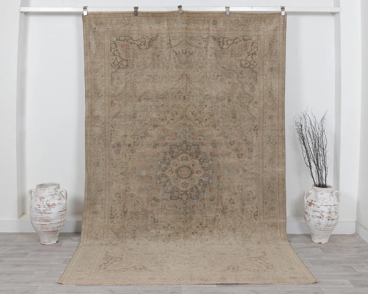 Multicolor Turkish Oushak Rug 6'5" x 9'5" Hand-Knotted | No. VR69097