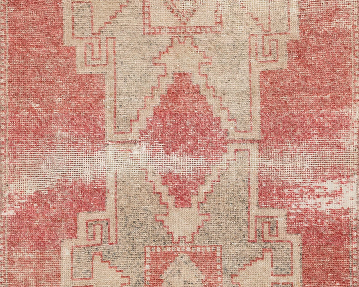 Red Turkish Oushak Rug 2'10" x 10'4" Hand-Knotted | No. VR69127