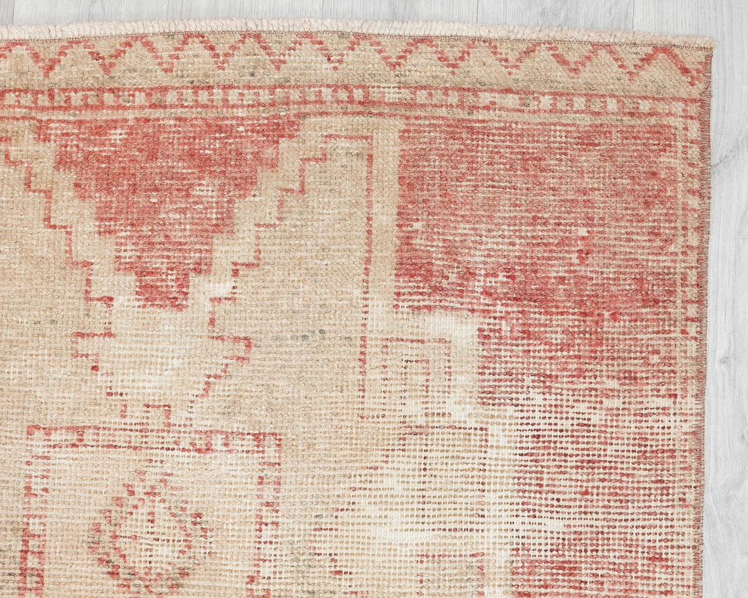 Red Turkish Oushak Rug 2'10" x 10'4" Hand-Knotted | No. VR69127