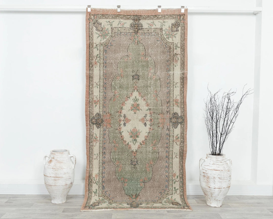 Multicolor Turkish Oushak Rug 7' 9" x 3' 9" Hand-Knotted | No. VR69224