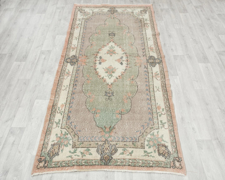 Multicolor Turkish Oushak Rug 7' 9" x 3' 9" Hand-Knotted | No. VR69224