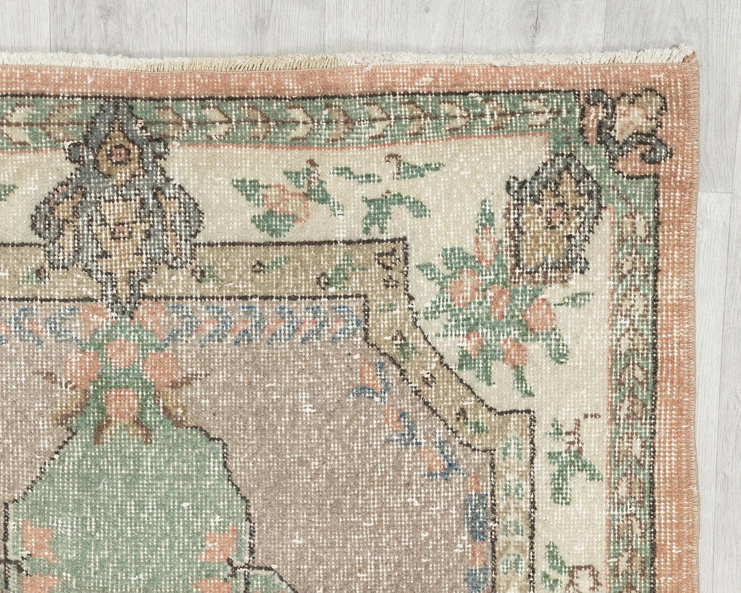 Multicolor Turkish Oushak Rug 7' 9" x 3' 9" Hand-Knotted | No. VR69224