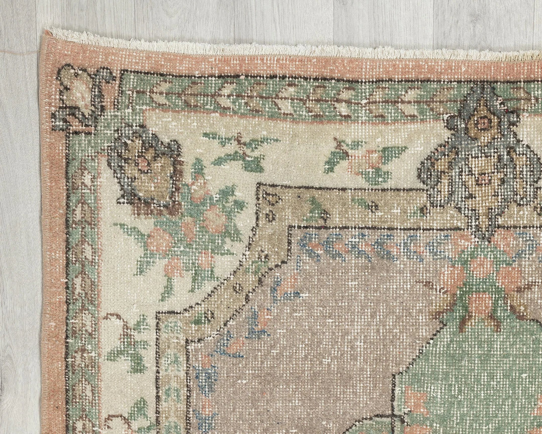 Multicolor Turkish Oushak Rug 7' 9" x 3' 9" Hand-Knotted | No. VR69224