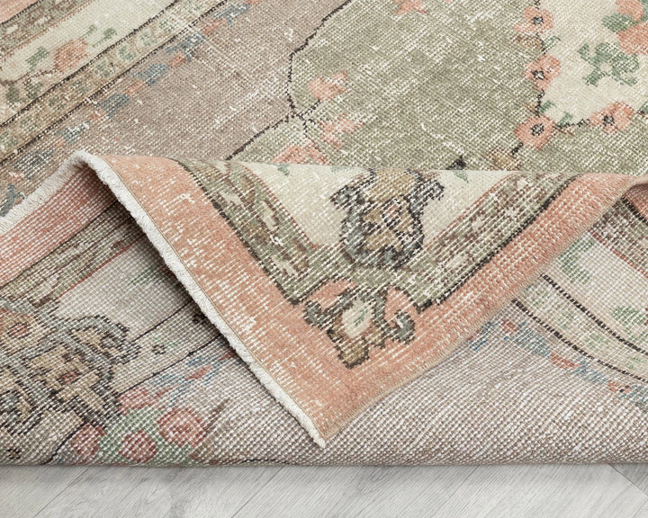 Multicolor Turkish Oushak Rug 7' 9" x 3' 9" Hand-Knotted | No. VR69224