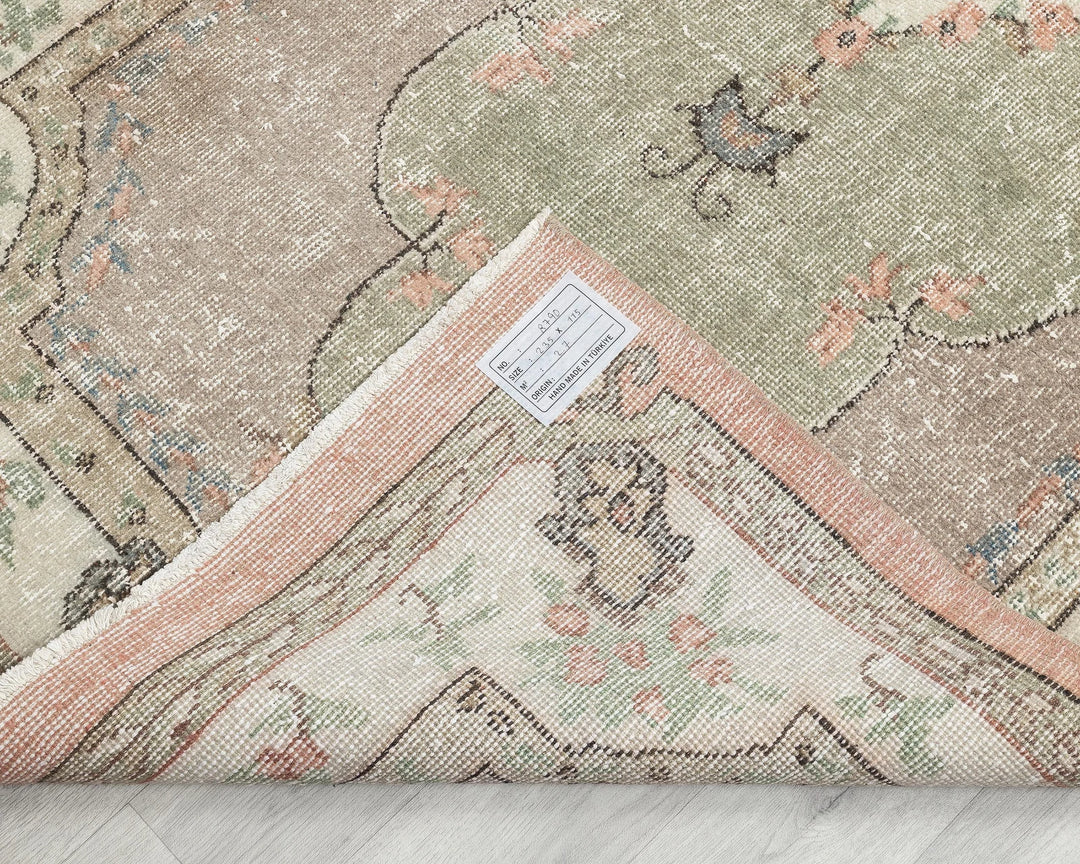 Multicolor Turkish Oushak Rug 7' 9" x 3' 9" Hand-Knotted | No. VR69224