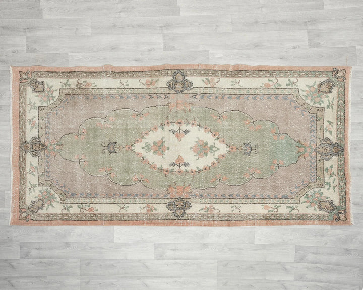 Multicolor Turkish Oushak Rug 7' 9" x 3' 9" Hand-Knotted | No. VR69224