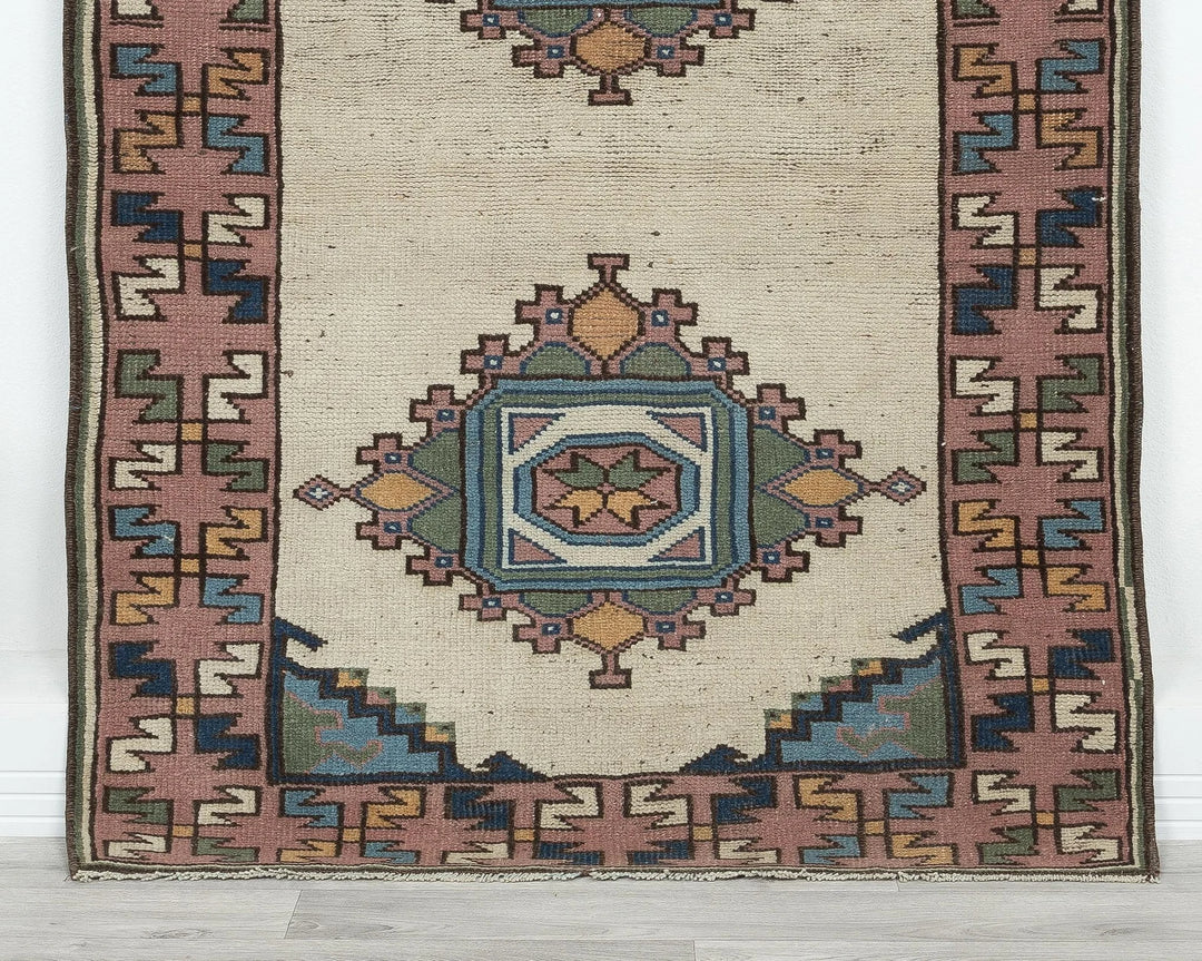 Multicolor Turkish Oushak Rug 3' 1" x 4' 4" Hand-Knotted | No. VR69537