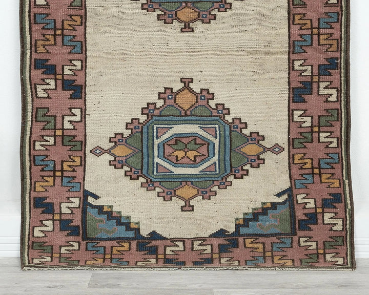Multicolor Turkish Oushak Rug 3' 1" x 4' 4" Hand-Knotted | No. VR69537