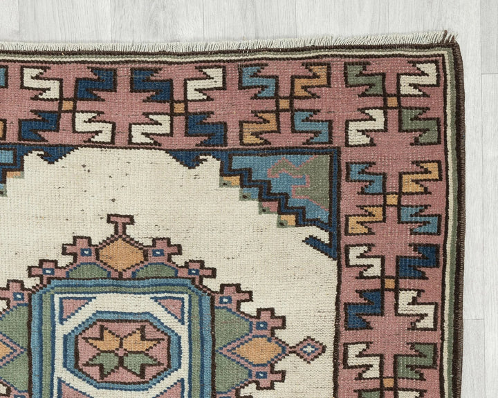 Multicolor Turkish Oushak Rug 3' 1" x 4' 4" Hand-Knotted | No. VR69537