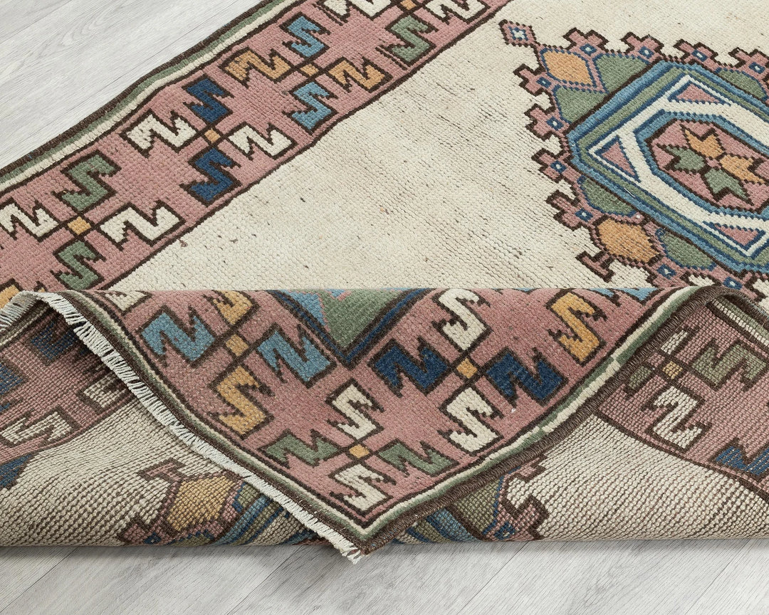 Multicolor Turkish Oushak Rug 3' 1" x 4' 4" Hand-Knotted | No. VR69537