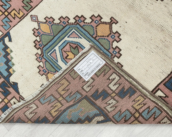 Multicolor Turkish Oushak Rug 3' 1" x 4' 4" Hand-Knotted | No. VR69537