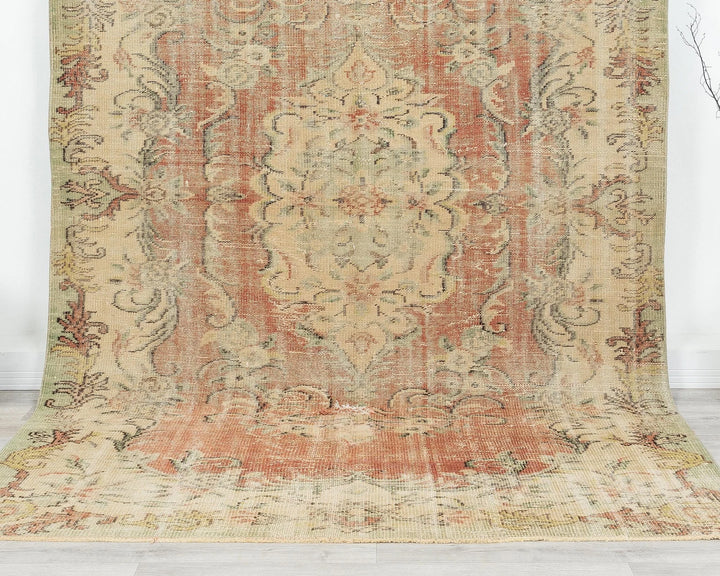 Multicolor Turkish Oushak Rug 5' 11" x 9' 7" Hand-Knotted | No. VR69567