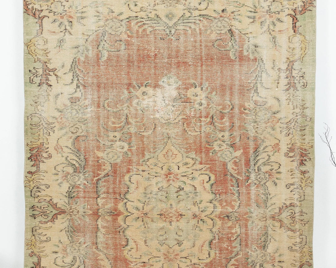 Multicolor Turkish Oushak Rug 5' 11" x 9' 7" Hand-Knotted | No. VR69567