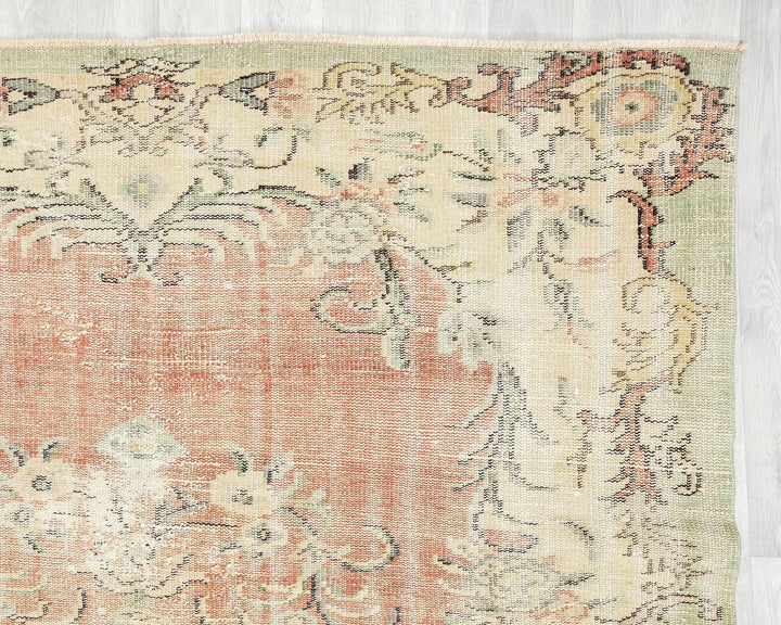 Multicolor Turkish Oushak Rug 5' 11" x 9' 7" Hand-Knotted | No. VR69567