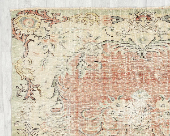 Multicolor Turkish Oushak Rug 5' 11" x 9' 7" Hand-Knotted | No. VR69567