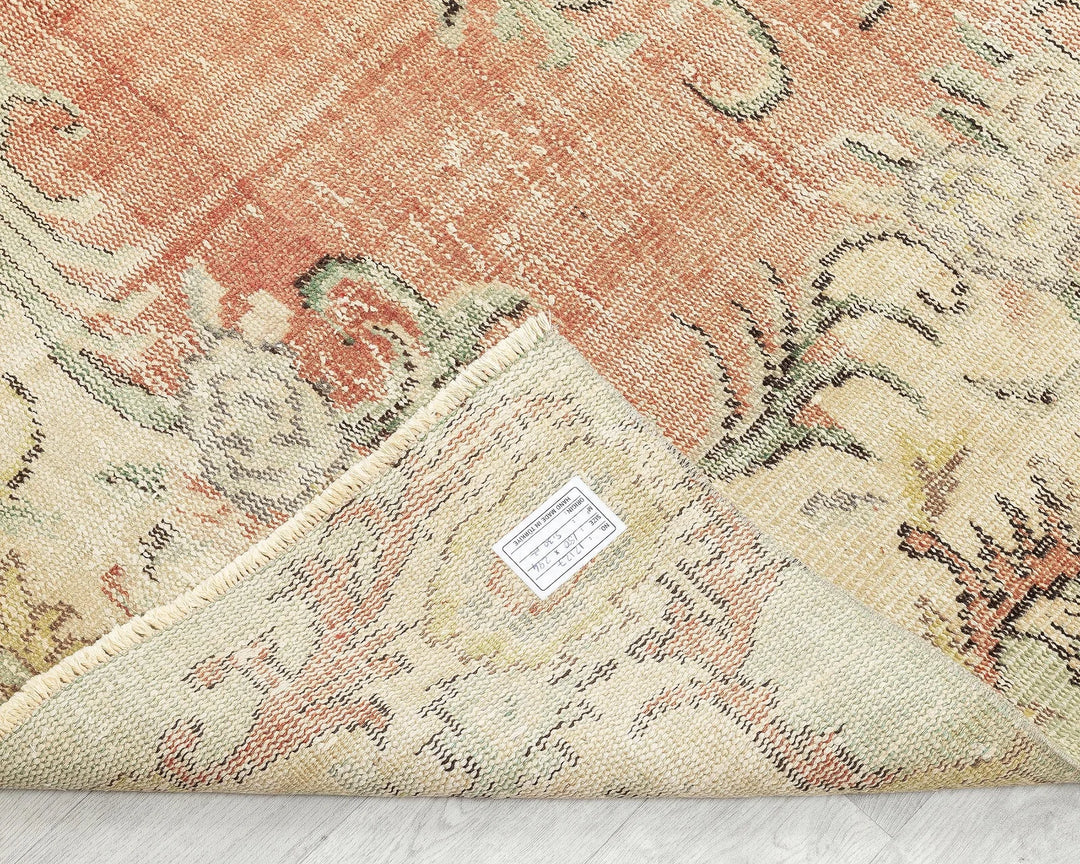 Multicolor Turkish Oushak Rug 5' 11" x 9' 7" Hand-Knotted | No. VR69567