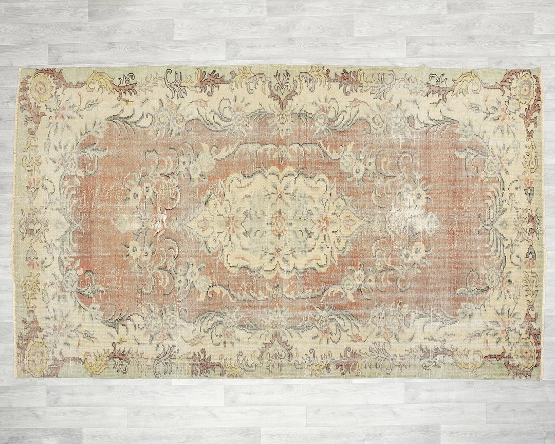 Multicolor Turkish Oushak Rug 5' 11" x 9' 7" Hand-Knotted | No. VR69567