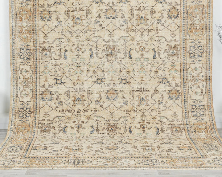 Multicolor Turkish Oushak Rug 6'9" x 9'9" Hand-Knotted detail