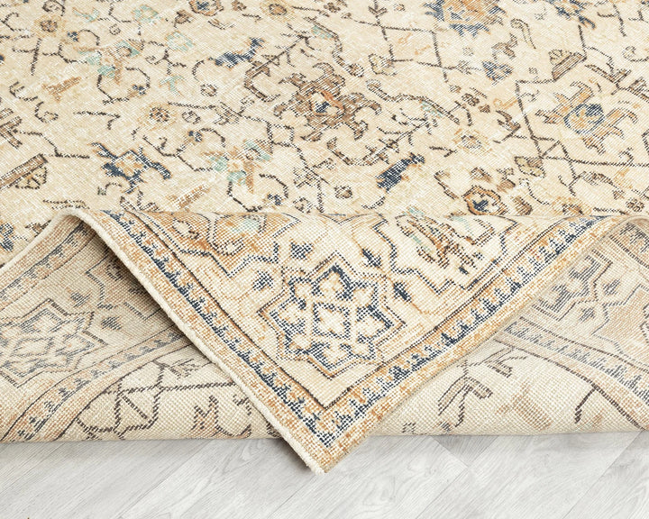 Multicolor Turkish Oushak Rug 6'9" x 9'9" Hand-Knotted field