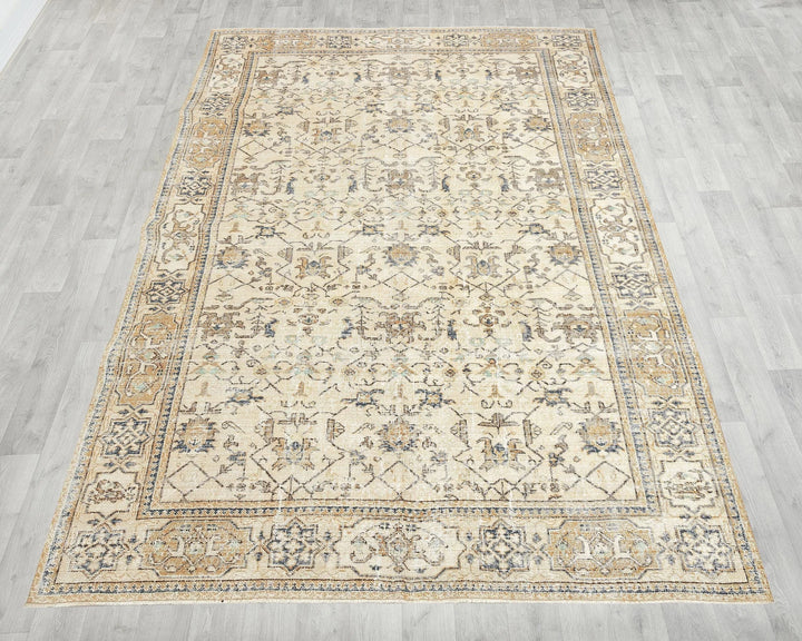 Multicolor Turkish Oushak Rug 6'9" x 9'9" Hand-Knotted reverse