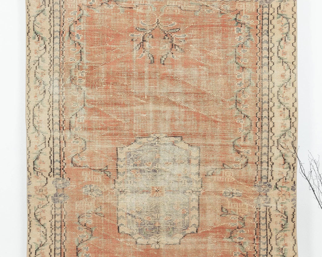 Orange Turkish Oushak Rug 5' 1" x 8' 1" Hand-Knotted | No. VR69624
